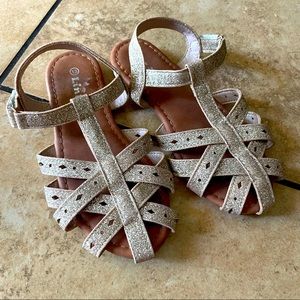 Girls glittery gold sandals
